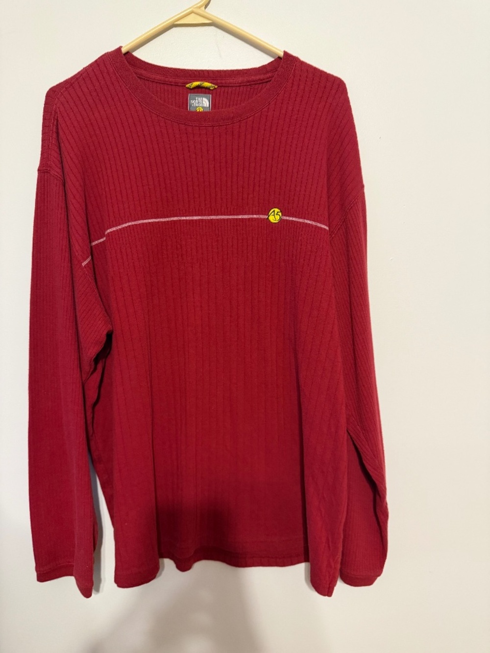 Vintage The North Face A5 Series ribbed Long Sleeve Shirt Red Y2k Gorpcore XL